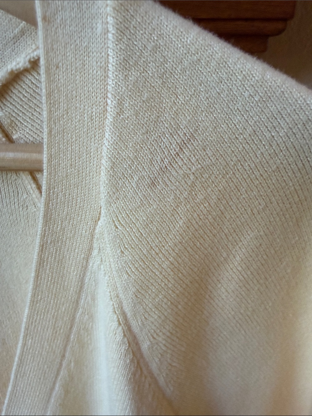 LOFT Pale Yellow V-Neck Short Sleeve Cardigan - Picture 3 of 6